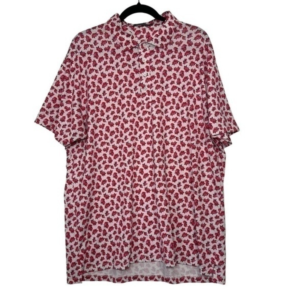 G/FORE Men’s Floral‎ Polo Pink White Size XL